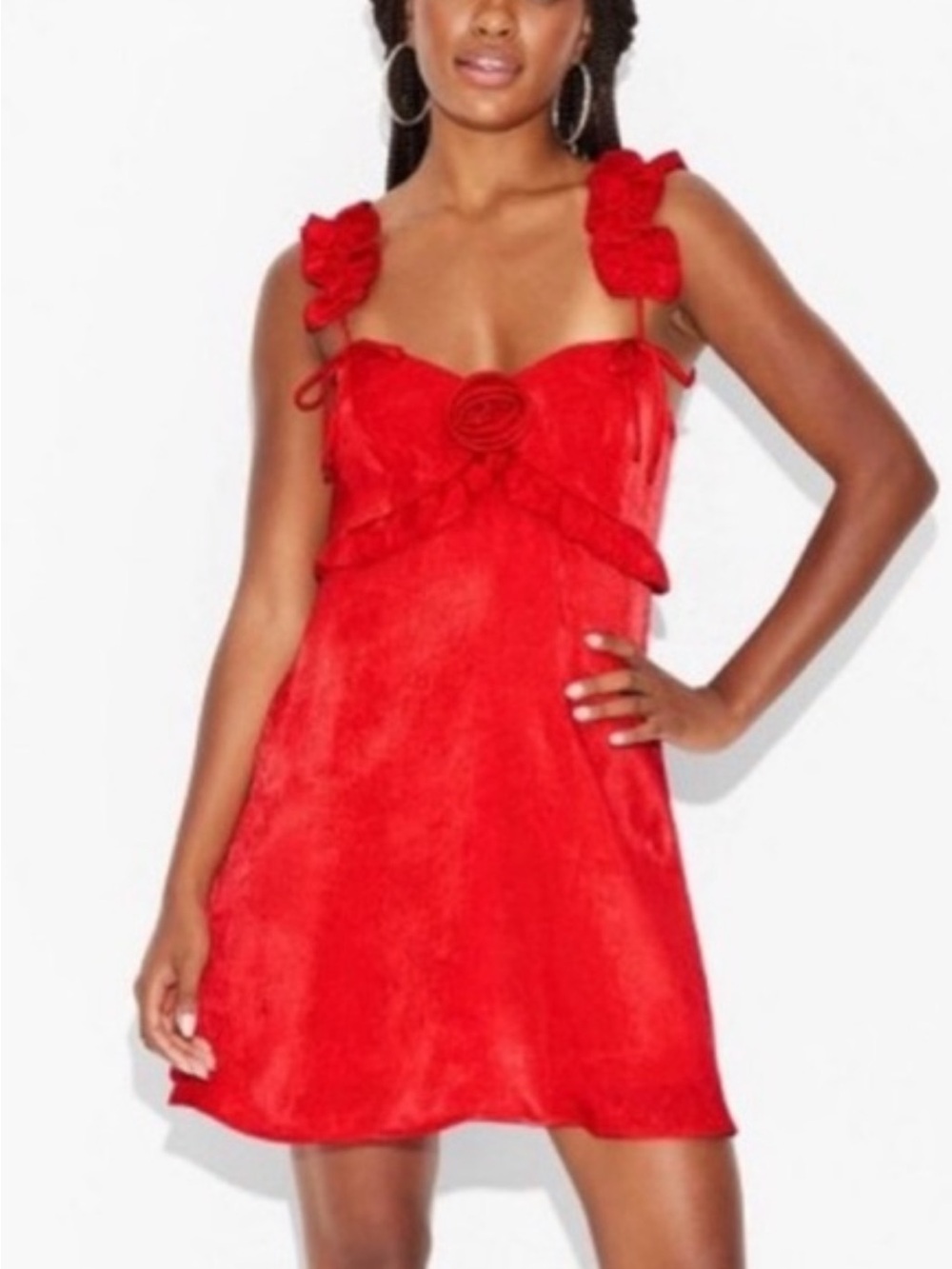 Target Red Ruffle Strap Mini Dress